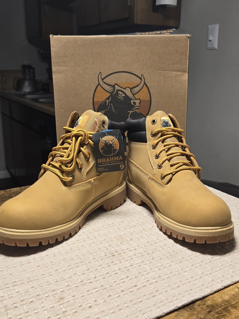 Brahma Men's Wheat Work Boots - Wheat/Tan